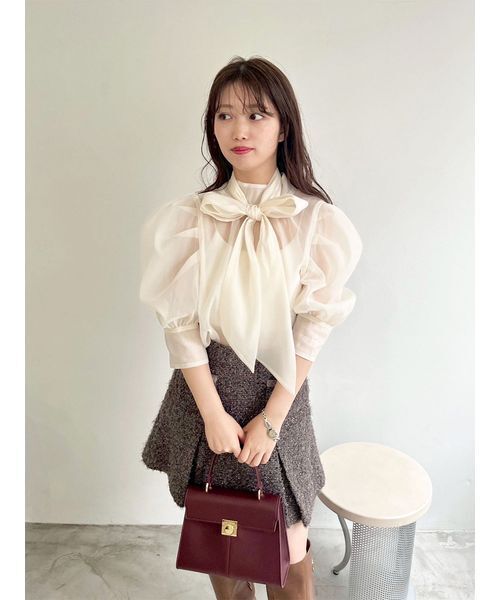 LILY BROWN（リリーブラウン）の「ツイードタックミニスカート（スカート・レディース・アイボリー/ブラック/グレー/ピンク・0/1）」の16枚目の写真