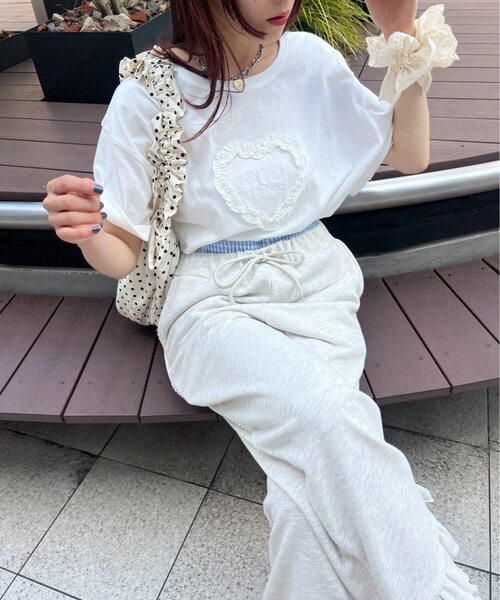 セール】【25AW】裾フリルスウェットパンツ（その他パンツ）｜w