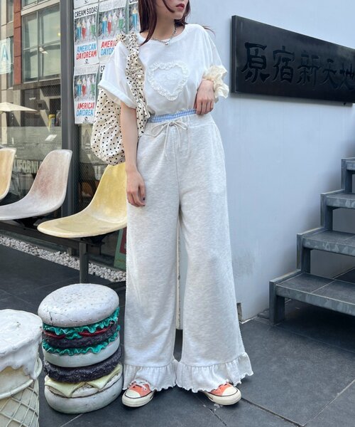 ♡フリルスウェットパンツ♡ セール】【25AW】裾フリルスウェットパンツ（その他パンツ）｜w