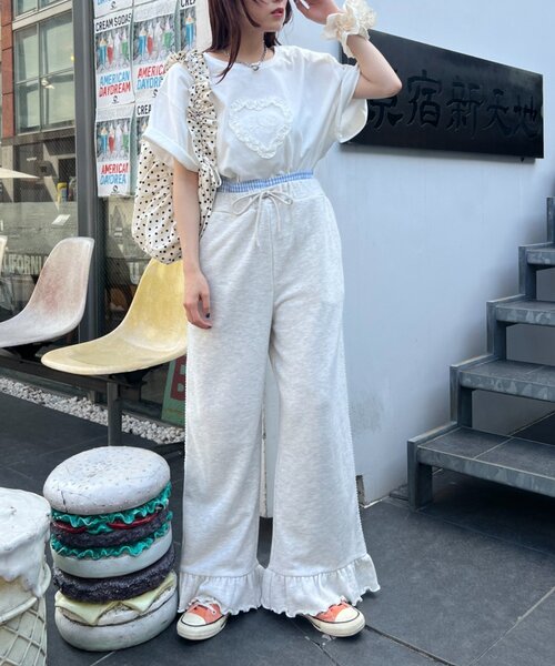 セール】【25AW】裾フリルスウェットパンツ（その他パンツ）｜w