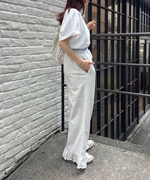 セール】【25AW】裾フリルスウェットパンツ（その他パンツ）｜w