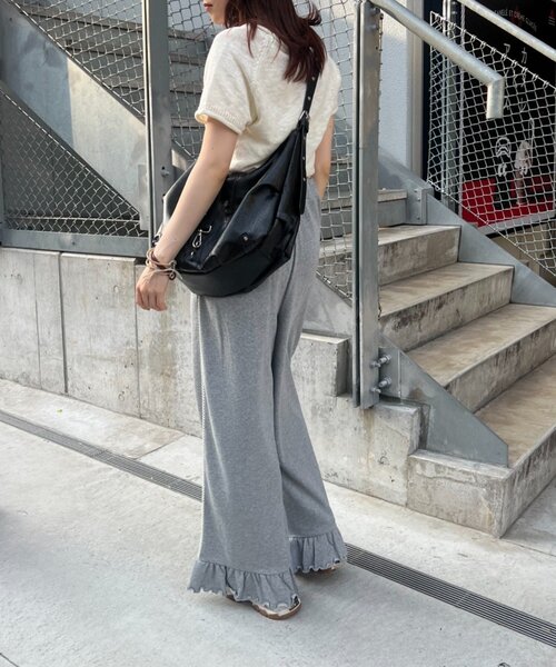セール】【25AW】裾フリルスウェットパンツ（その他パンツ）｜w