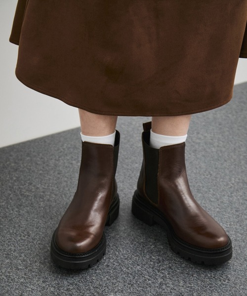 eness（エネス）の「【ENESS/エネス】サイドゴアブーツ（ブーツ・レディース・ダークブラウン/ベージュ系/ブラック/ブラウン系・36/37/38）」の4枚目の写真