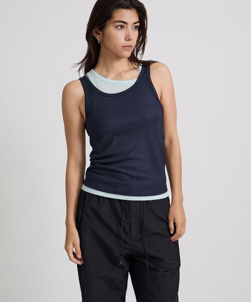 Saturdays NYC（サタデーズ ニューヨークシティ ）の「Lara Double Color Tank Top（Tシャツ/カットソー・レディース・キナリ/ブラウン/ブルー・M/L/S）」の6枚目の写真