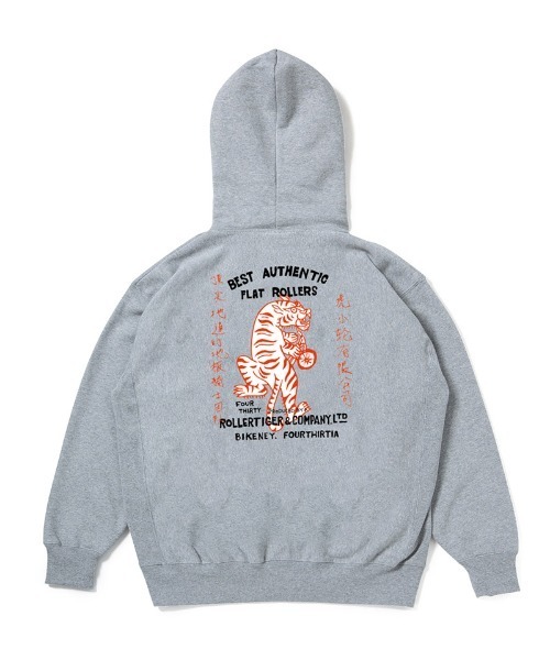 430（フォーサーティ）の「mpa3892-AF ROLLER TIGER  Z-U PARKA ジップアップパーカー(25-179)（パーカー・メンズ・ホワイト/グレー/スカイブルー/ブラック・3/2/1/0）」の3枚目の写真