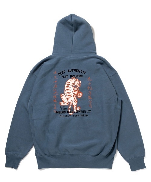 430（フォーサーティ）の「mpa3892-AF ROLLER TIGER  Z-U PARKA ジップアップパーカー(25-179)（パーカー・メンズ・ホワイト/グレー/スカイブルー/ブラック・3/2/1/0）」の4枚目の写真