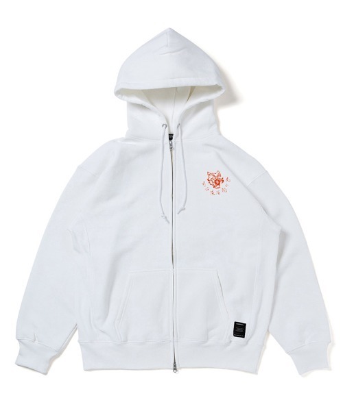 430（フォーサーティ）の「mpa3892-AF ROLLER TIGER  Z-U PARKA ジップアップパーカー(25-179)（パーカー・メンズ・ホワイト/グレー/スカイブルー/ブラック・3/2/1/0）」の5枚目の写真