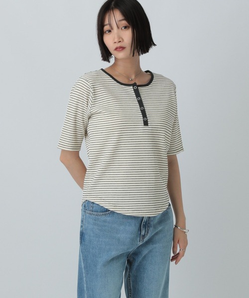 LOWRYS FARM（ローリーズファーム）の「ワッフルヘンリーＳＳ　583650（Tシャツ/カットソー・レディース・ブラウン/アイボリー/ブラック・FREE）」の13枚目の写真