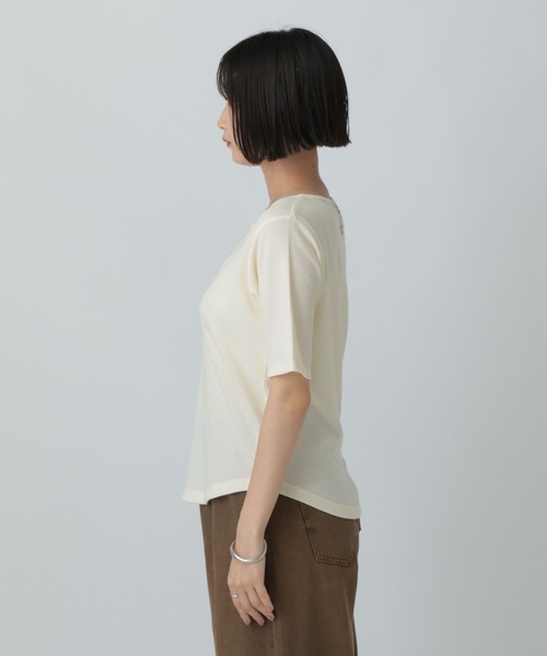 LOWRYS FARM（ローリーズファーム）の「ワッフルヘンリーＳＳ　583650（Tシャツ/カットソー・レディース・ブラウン/アイボリー/ブラック・FREE）」の9枚目の写真