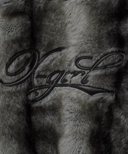 LOGO PATCHED FAUX FUR HOODED JACKET（ブルゾン）｜X-girl（エックス