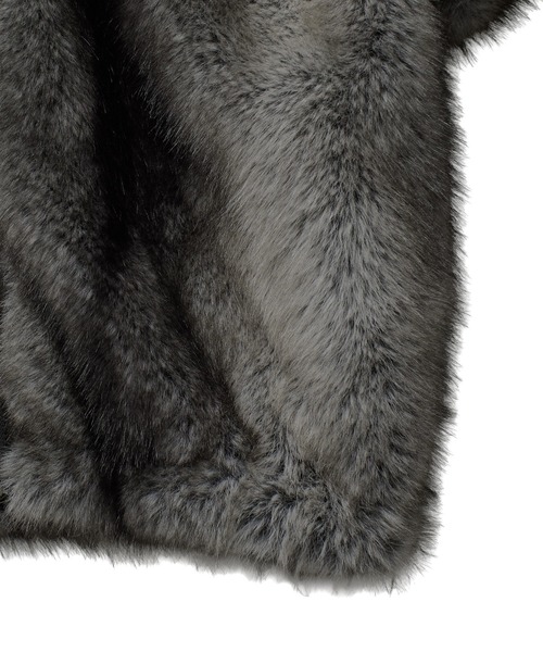 LOGO PATCHED FAUX FUR HOODED JACKET（ブルゾン）｜X-girl（エックス