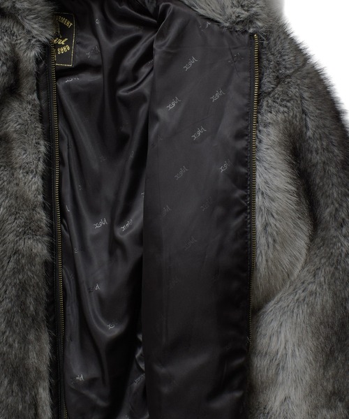 LOGO PATCHED FAUX FUR HOODED JACKET（ブルゾン）｜X-girl（エックス