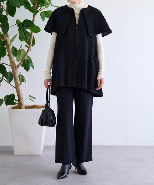 LIVETART（リヴェタート）の「バックサテンタックパンツ（その他パンツ・レディース・ライトベージュ/ブラック/ネイビー・0/1）」の16枚目の写真