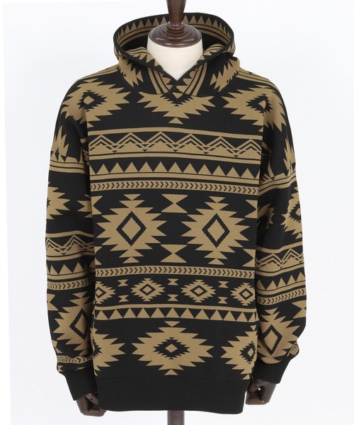 ANGENEHM(アンゲネーム)の「mpa3883-Native Pattern Hoodie -Airy Yarn Sweater- ニットフーディー(AG05-009acf)(パーカー・メンズ・ブラック/チャコール/ネイビー・M/S/L)」の20枚目の写真