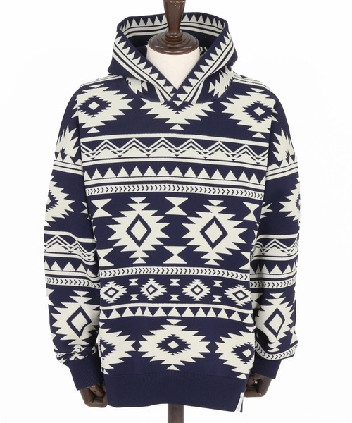 ANGENEHM(アンゲネーム)の「mpa3883-Native Pattern Hoodie -Airy Yarn Sweater- ニットフーディー(AG05-009acf)(パーカー・メンズ・ブラック/チャコール/ネイビー・M/S/L)」の21枚目の写真