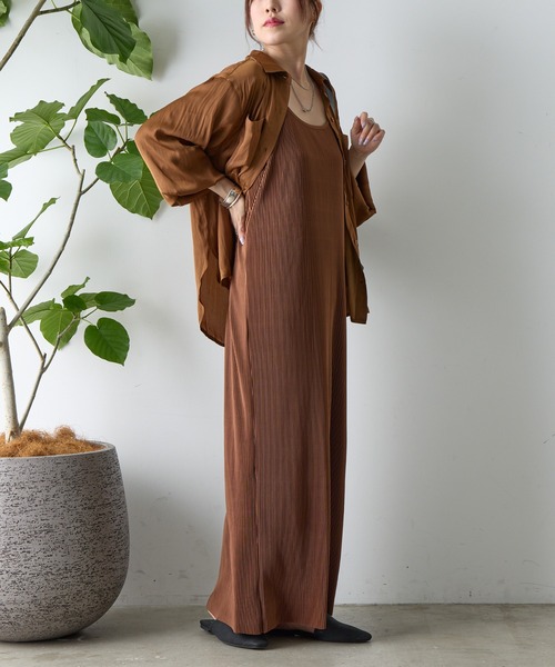 COLONY 2139（コロニートゥーワンスリーナイン）の「プリーツキャミワンピース（ワンピース・レディース・チャコールグレー/ブラウン/ブラック・FREE）」の13枚目の写真