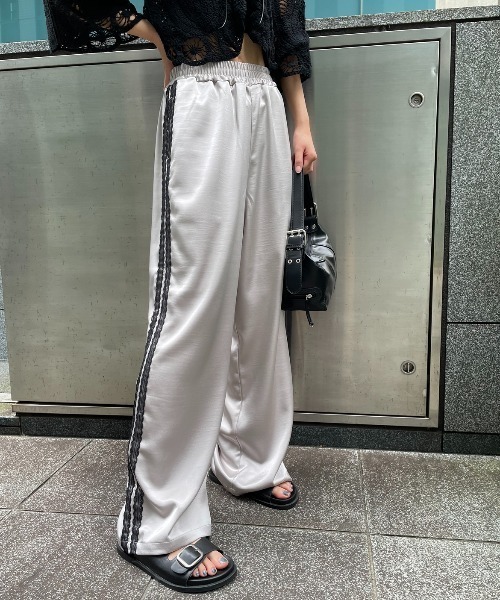 AIC.(エーアイシー)の「【再入荷】レーステープサテンイージーパンツ(その他パンツ・レディース・ピンク/ライトグレー/チャコールグレー/ブラック・FREE)」の5枚目の写真