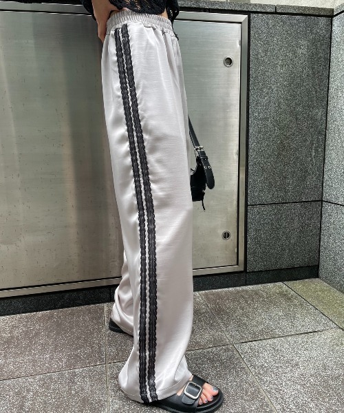 AIC.(エーアイシー)の「【再入荷】レーステープサテンイージーパンツ(その他パンツ・レディース・ピンク/ライトグレー/チャコールグレー/ブラック・FREE)」の6枚目の写真