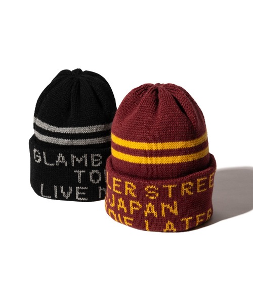 glamb（グラム）の「Lettering Knit Cap / レタリングニットキャップ（キャップ・メンズ・ブラック/ワイン・FREE）」の10枚目の写真