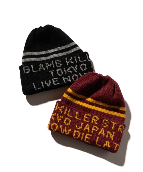 glamb（グラム）の「Lettering Knit Cap / レタリングニットキャップ（キャップ・メンズ・ブラック/ワイン・FREE）」の11枚目の写真