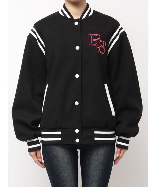 GYDA（ジェイダ）の「BACK embroidaryジャケット（スタジャン・レディース・ベージュ/ブラック・FREE）」の3枚目の写真