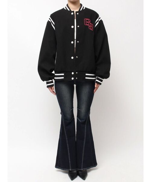 GYDA（ジェイダ）の「BACK embroidaryジャケット（スタジャン・レディース・ベージュ/ブラック・FREE）」の11枚目の写真