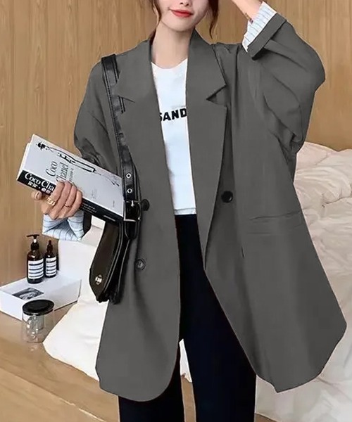 ALTROSE(アルトローズ)の「ジャケット ビッグシルエット(テーラードジャケット・レディース・グレー/ブラック/ブラウン/アイボリー・FREE)」の7枚目の写真
