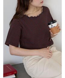 ehka sopo | リブメローボーダーカットソー(Tシャツ/カットソー)