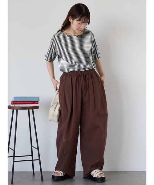 ehka sopo（エヘカソポ）の「リブメローボーダーカットソー（Tシャツ/カットソー・レディース・ブラック/グレー/ネイビー/ブラウン・F）」の18枚目の写真