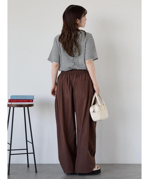 ehka sopo（エヘカソポ）の「リブメローボーダーカットソー（Tシャツ/カットソー・レディース・ブラック/グレー/ネイビー/ブラウン・F）」の20枚目の写真