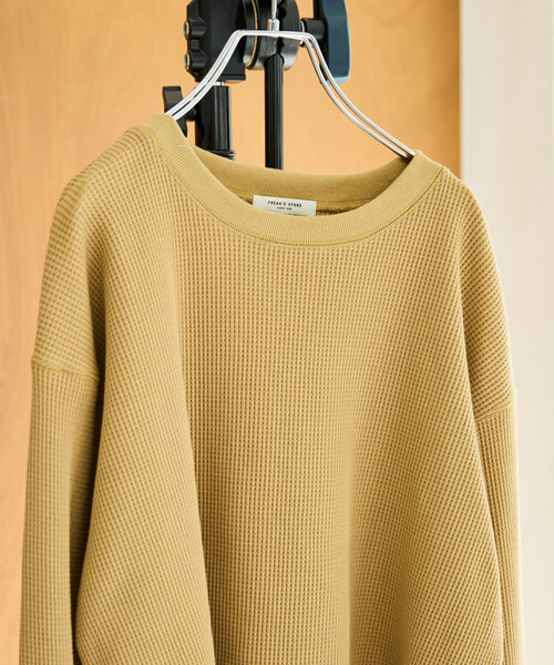 セール】限定展開 ワッフル クルーネック チュニック プルオーバー（T