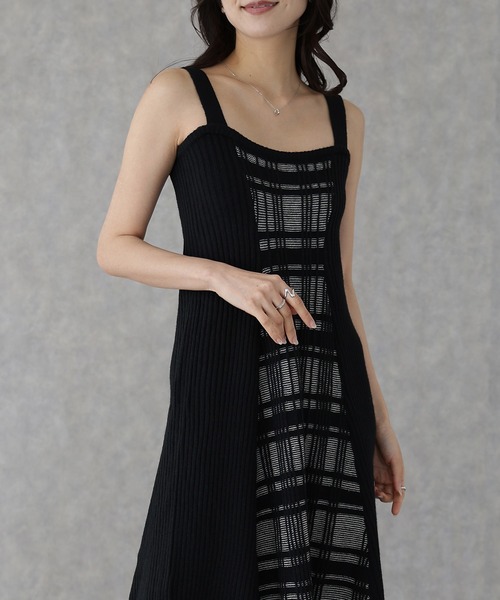 Lace Ladies（レースレディース）の「配色 チェック柄 レイヤード ニット ワンピース（ワンピース・レディース・ブラック/ピンク/グレー・FREE/S）」の19枚目の写真