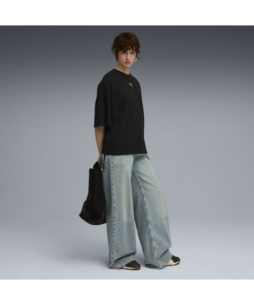 PUMA(プーマ)の「PUMA プーマ ウィメンズ デア トゥ オーバーサイズド ルーシュド 半袖 Tシャ(Tシャツ/カットソー・レディース・ホワイト/ブラック・LARGE/X-LARGE/SMALL/MEDIUM)」の4枚目の写真