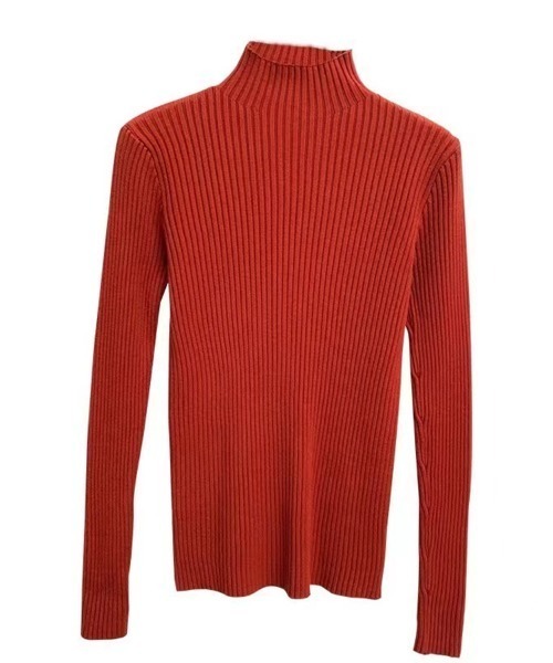 Beststore(ベストストア)の「ハイネック リブニット 長袖(ニット/セーター・レディース・グレー/ブラック/ライトベージュ/ホワイト/キャメル/ブラウン/レッド・FREE)」の10枚目の写真