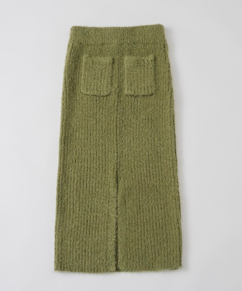 musubore（ムスボレ）の「feather yarn knit skirt / フェザーヤーンニットスカート（スカート・レディース・パープル/ブラック/カーキ・FREE）」の9枚目の写真