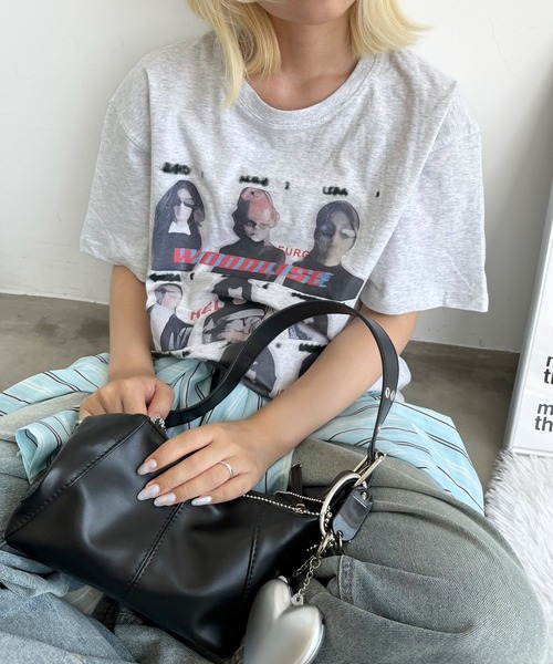 mul.（ムル）の「TEE　ランプリントTシャツ（Tシャツ/カットソー・レディース・ブラック/グレー・FREE）」の5枚目の写真