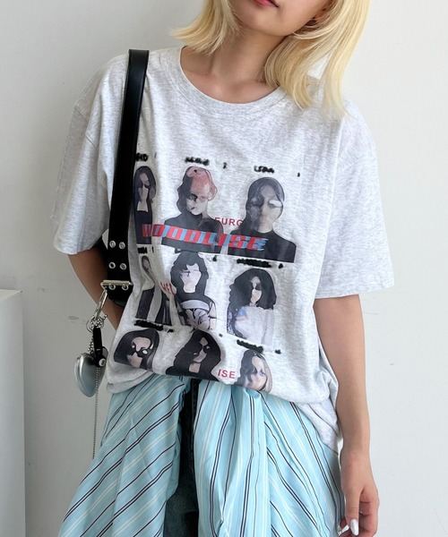 mul.（ムル）の「TEE　ランプリントTシャツ（Tシャツ/カットソー・レディース・ブラック/グレー・FREE）」の4枚目の写真