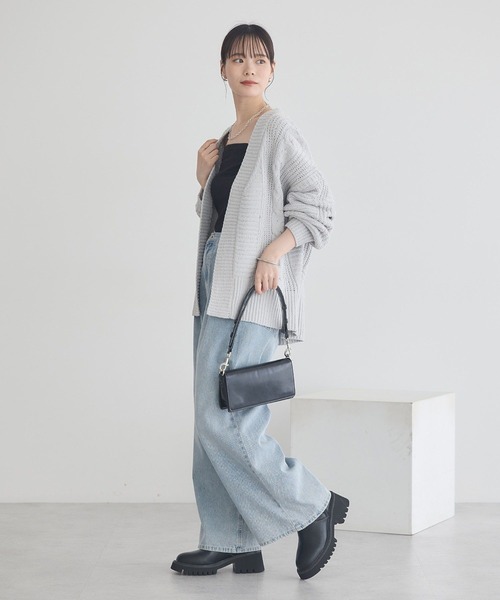 earth music&ecology（アースミュージックアンドエコロジー）の「マットモールカーディガン（カーディガン/ボレロ・レディース・ピンク/チャコールグレー/アイボリー/ライトグレー・FREE）」の17枚目の写真