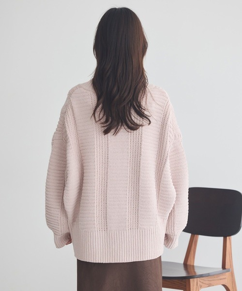 earth music&ecology（アースミュージックアンドエコロジー）の「マットモールカーディガン（カーディガン/ボレロ・レディース・ピンク/チャコールグレー/アイボリー/ライトグレー・FREE）」の10枚目の写真