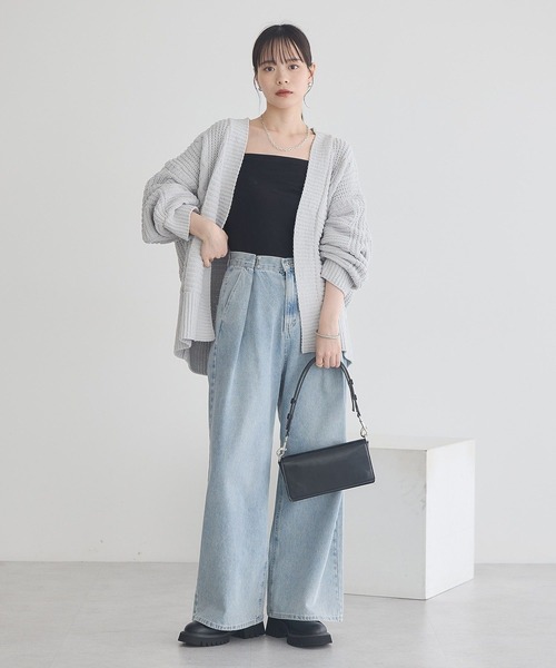 earth music&ecology（アースミュージックアンドエコロジー）の「マットモールカーディガン（カーディガン/ボレロ・レディース・ピンク/チャコールグレー/アイボリー/ライトグレー・FREE）」の19枚目の写真