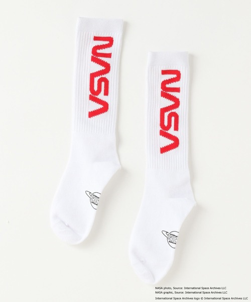 LOWRYS FARM（ローリーズファーム）の「ＮＡＳＡロゴソックス　 592373（ソックス/靴下・キッズ・オフホワイト/ブルー/レッド・LARGE/X-LARGE）」の2枚目の写真