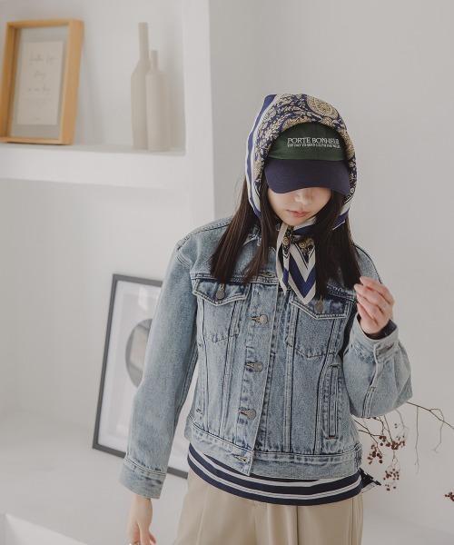 Petitjo（プッチージョ）の「小さいサイズ　デニムジャケット（セットアップ対応・上下別売り）　低身長さん・小柄女性（デニムジャケット・レディース・ライトブルー/ネイビー・M-L/XS-S）」の4枚目の写真