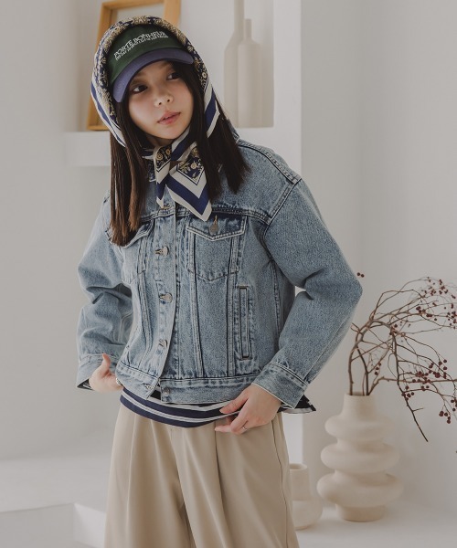 Petitjo（プッチージョ）の「小さいサイズ　デニムジャケット（セットアップ対応・上下別売り）　低身長さん・小柄女性（デニムジャケット・レディース・ライトブルー/ネイビー・M-L/XS-S）」の11枚目の写真