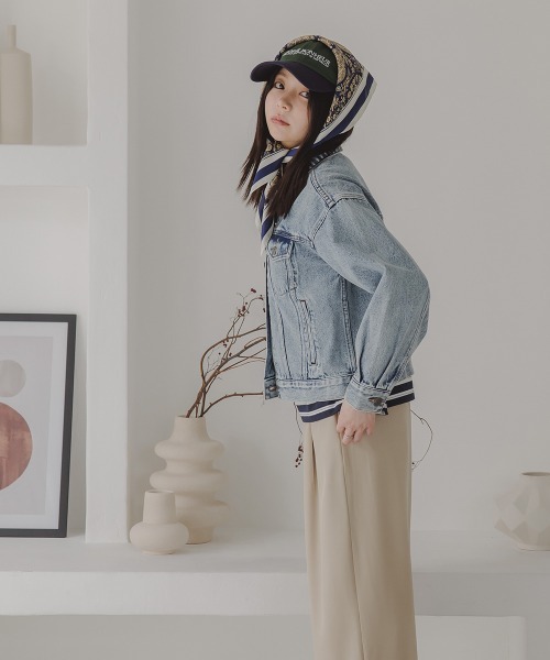 Petitjo（プッチージョ）の「小さいサイズ　デニムジャケット（セットアップ対応・上下別売り）　低身長さん・小柄女性（デニムジャケット・レディース・ライトブルー/ネイビー・M-L/XS-S）」の6枚目の写真