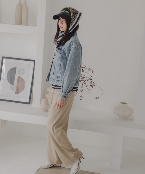 Petitjo（プッチージョ）の「小さいサイズ　デニムジャケット（セットアップ対応・上下別売り）　低身長さん・小柄女性（デニムジャケット・レディース・ライトブルー/ネイビー・M-L/XS-S）」の7枚目の写真