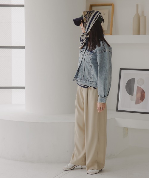 Petitjo（プッチージョ）の「小さいサイズ　デニムジャケット（セットアップ対応・上下別売り）　低身長さん・小柄女性（デニムジャケット・レディース・ライトブルー/ネイビー・M-L/XS-S）」の14枚目の写真