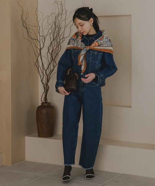 Petitjo（プッチージョ）の「小さいサイズ　デニムジャケット（セットアップ対応・上下別売り）　低身長さん・小柄女性（デニムジャケット・レディース・ライトブルー/ネイビー・M-L/XS-S）」の18枚目の写真