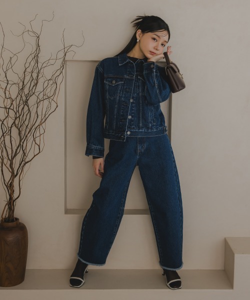Petitjo（プッチージョ）の「小さいサイズ　デニムジャケット（セットアップ対応・上下別売り）　低身長さん・小柄女性（デニムジャケット・レディース・ライトブルー/ネイビー・M-L/XS-S）」の22枚目の写真