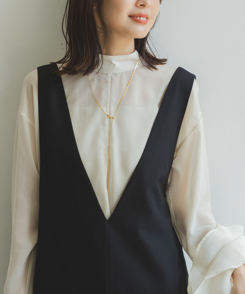 WEB限定追加》ストレートVネックワンピース（ワンピース