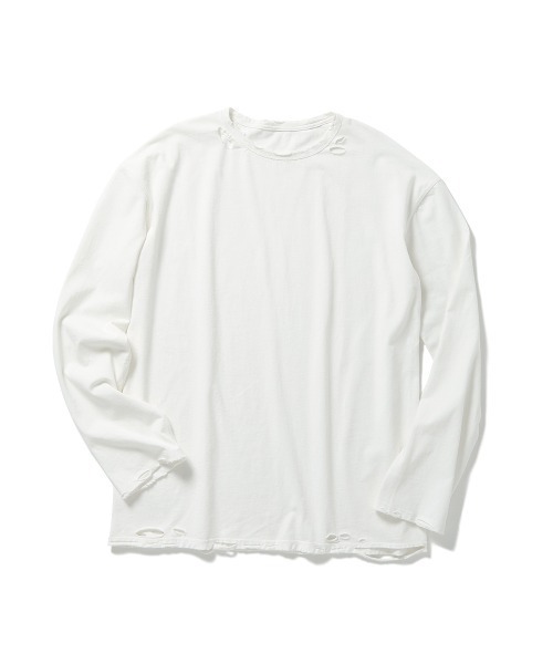 PERVERZE(パーバーズ)の「DISTRESS Regular Long Sleeve T-Shirt(Tシャツ/カットソー・レディース・ブラック/ホワイト・FREE)」の2枚目の写真